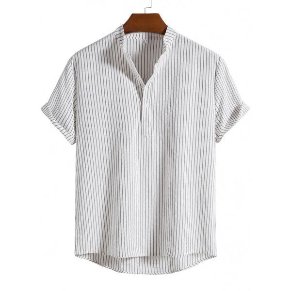 Men's Short Sleeve Striped Polo Shirt