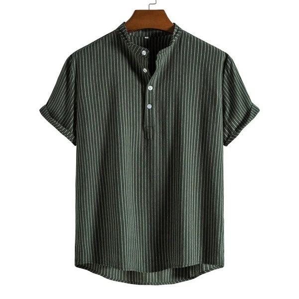 Men's Short Sleeve Striped Polo Shirt