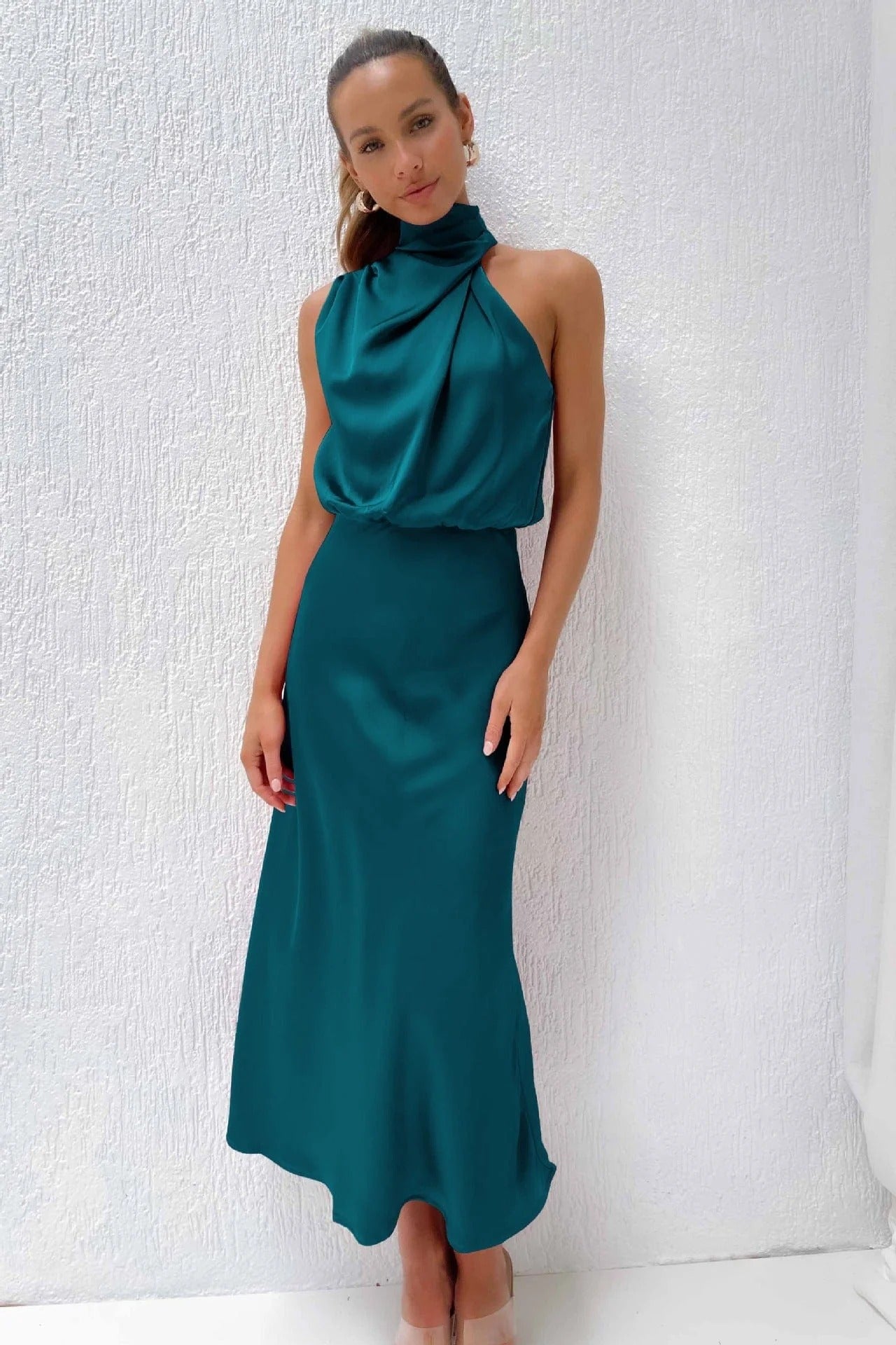 Women's Sleeveless Wrap Maxi Dress