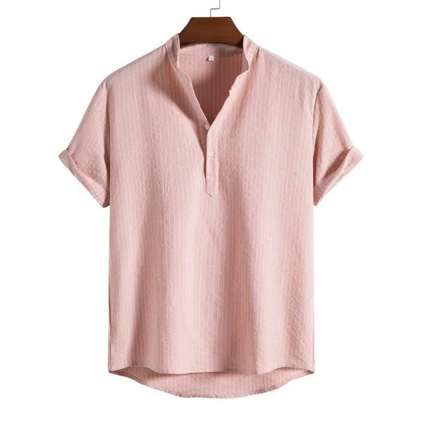 Men's Short Sleeve Striped Polo Shirt